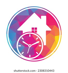 Elemento de diseño del logotipo del icono de la casa de tiempo.