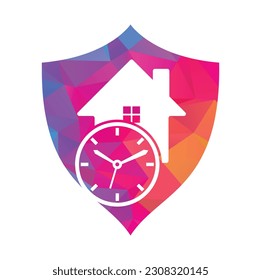 Time House Icon Logo Design Element. House Time Icon Logo Design.