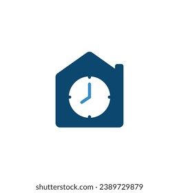 Time house symbol logo icon vector