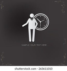 Time human resource design on old background,vector