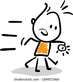 
time hurry up Doodle style vector illustration object isolated hand draw