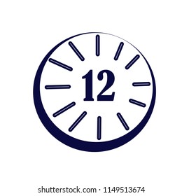 Time icon  12 Clock icon vector