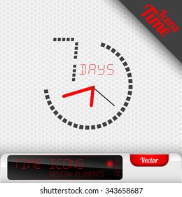 Time icon. 7 days symbol. Vector design elements.