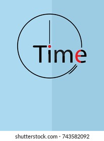 Time icon banner. Vector