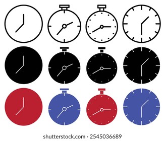 Time icon in black and colored versions.