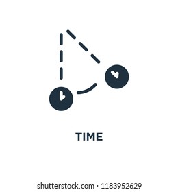 Time icon. Black filled vector illustration. Time symbol on white background. Can be used in web and mobile.