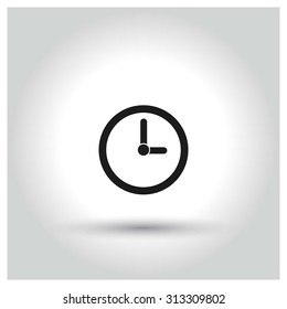 Time Icon. Black Pictogram. vector illustration