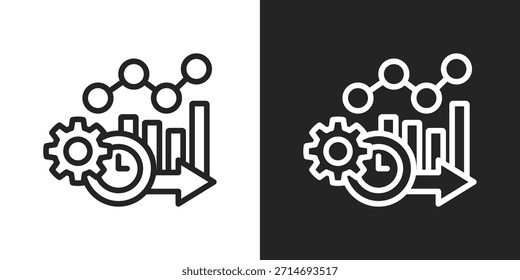 Zeitsymbol in schwarz-weißem Linienstil