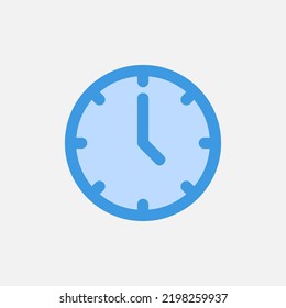 Zeitsymbol im blauen Stil über die Benutzeroberfläche, Verwendung für Website-Mobile-App-Präsentation