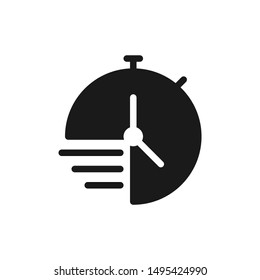 Time icon of business and management in solid style design suitable for website, app, and ui design. Vector illustration with editable stroke and pixel perfect icons on white background. EPS 10.