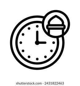 Time icon. call to prayer sign for mobile concept and web design. vector illustration