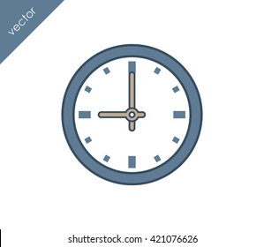 Time icon. Clock icon.