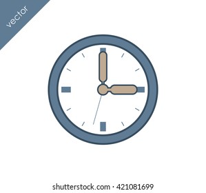 Time icon. clock icon.