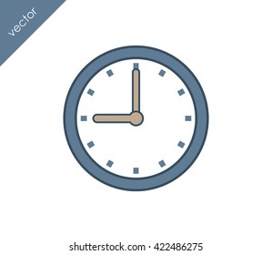 Time icon. Clock icon.