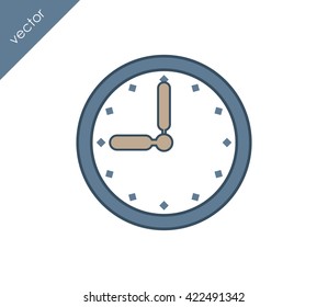 Time icon. Clock icon.