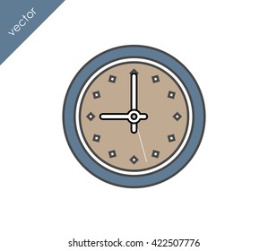 Time icon. Clock icon.