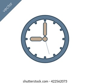 Time icon. Clock icon.