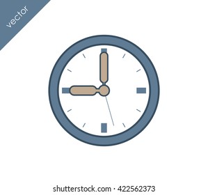 Time icon. Clock icon.