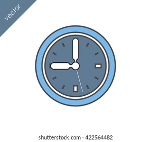 Time icon. Clock icon.