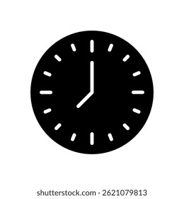 Ícone de Tempo para Temas de Relógio, Alarme e Agenda - Ilustração de temporizador, símbolo de hora, conceito de rotina diária. Ícone de Glifo
