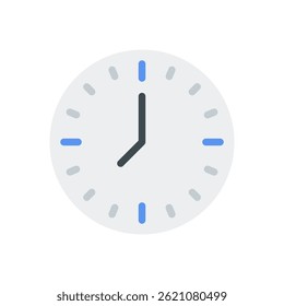Time Icon for Clock, Alarm, and Schedule Themes – Timer illustration, hour symbol, daily routine concept. Flat Icon