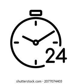 Icono de tiempo. Pictograma de reloj. Símbolo de entrega a tiempo rápido para web. Icono de línea. Aislado sobre fondo blanco. Vector eps10