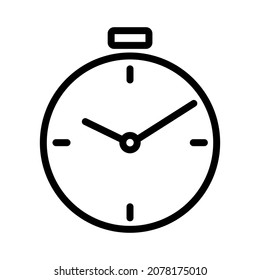 Time icon. Clock pictogram. Fast time delivery symbol for web. Line stroke. Isolated on white background. Vector eps10