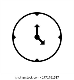 Time icon. Clock pictogram. Flat symbol for web. Line stroke. Isolated on white background. Vector eps10