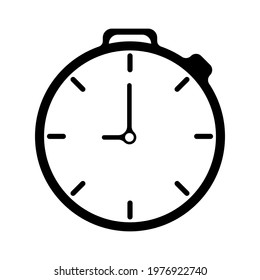 Time icon. Clock pictogram. Flat symbol for web. Line stroke. Isolated on white background. Vector eps10
