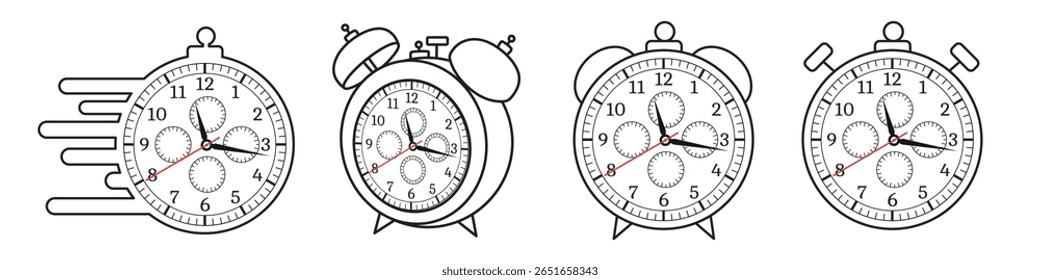 Time icon. Clock icon set.