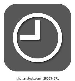 The time icon. Clock sound symbol. Flat Vector illustration. Button