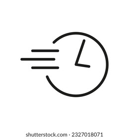 Time icon. Clock is a symbol of delivery, speed, service. Vector illustration. stock image.