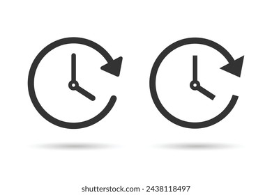 Icono de Hora. Ilustración vectorial de icono de reloj.