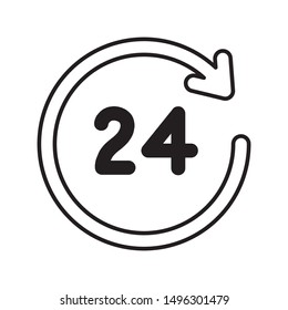 Time icon. Clockwise rotation symbol arrow
