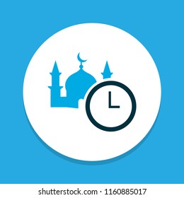 Time icon colored symbol. Premium quality isolated namaz element in trendy style.