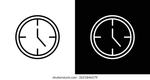Zeitsymbol, Konzept, Strich auf weißem Hintergrund