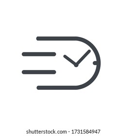 Time icon design. Task time icon in modern outline style design. Vector illustration.