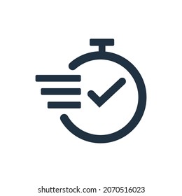 Time icon design. Task time icon in modern outline style design. Vector illustration. Vector illustration