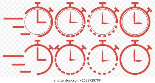 Time icon design.  Task time icon in modern outline style design. Vector illustration. Vector illustration on Transparent Background. EPS 10.