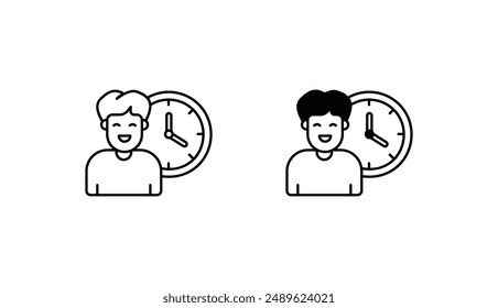 Zeit-Icon-Design mit weißem Hintergrund Stock-Illustration