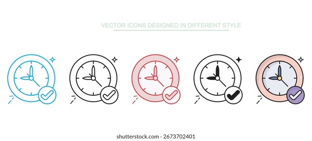 Design de ícone In Time com ilustração de estoque de fundo branco