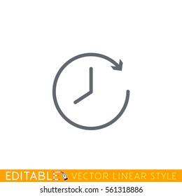 Time icon. Editable line icon. Stock vector illustration.