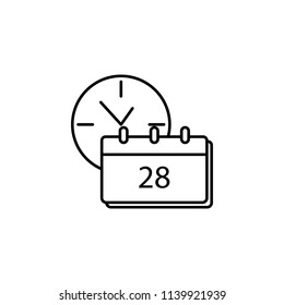 time icon. Element of sturt up icon for mobile concept and web apps. Thin line time icon can be used for web and mobile