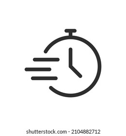 Time icon. Fast time vector icon. Deadline icon. Vector sign