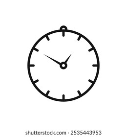 Icono de tiempo Ilustración de arte plano en contorno