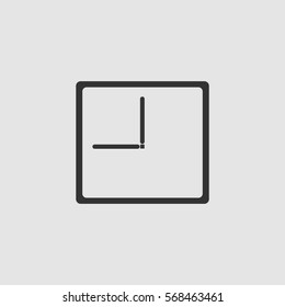 Time icon flat. Black pictogram on grey background. Vector illustration symbol