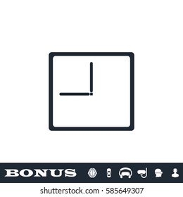 Time icon flat. Black pictogram on white background. Vector illustration symbol and bonus button