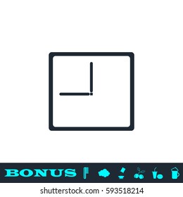 Time icon flat. Black pictogram on white background. Vector illustration symbol and bonus button
