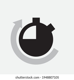 time icon with a flat design so it looks simpler. for a template or logo
