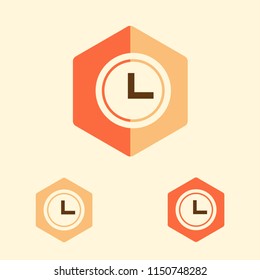 time icon in flat design style. vector icon button